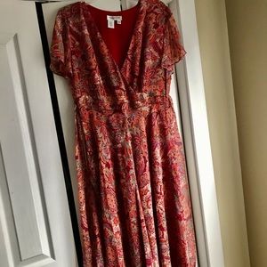 3/$12 Cute Silk Fall Paisley Dress Size US 10
